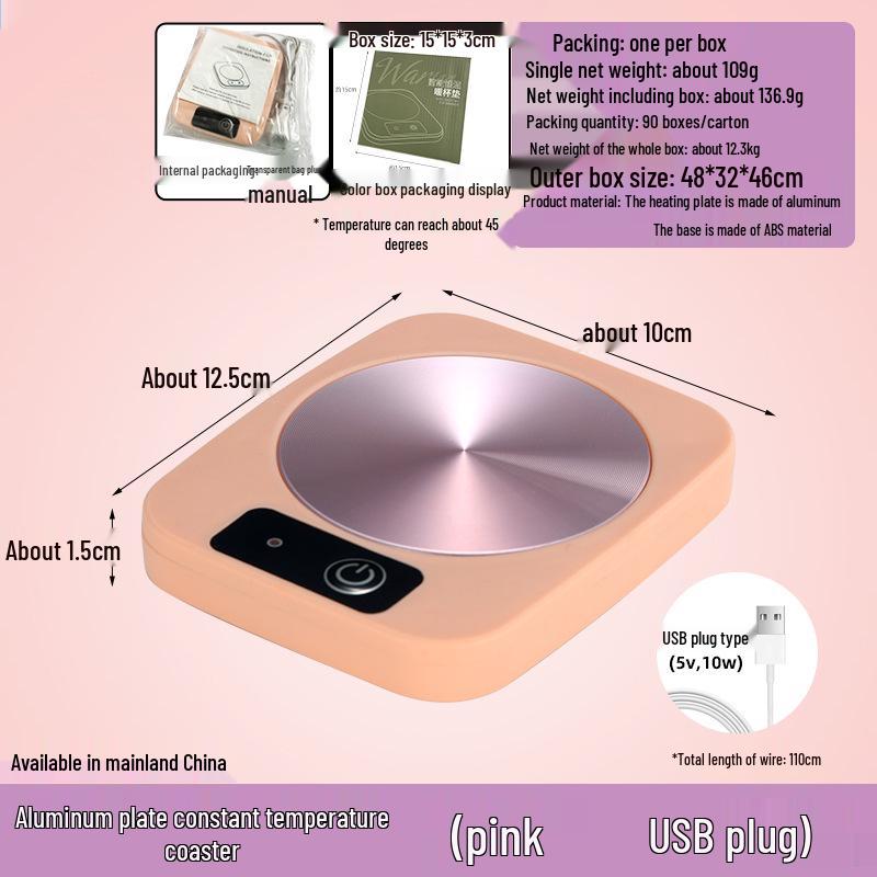Smart Heated Coaster: 55° Temperature Control Cup and Milk Warmer