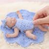 Cloveray 5-inch (12cm) Reborn Doll, Silicone, Full Body, Realistic Baby Doll, for Collection, Gift & Artificial Insulation (Blue)