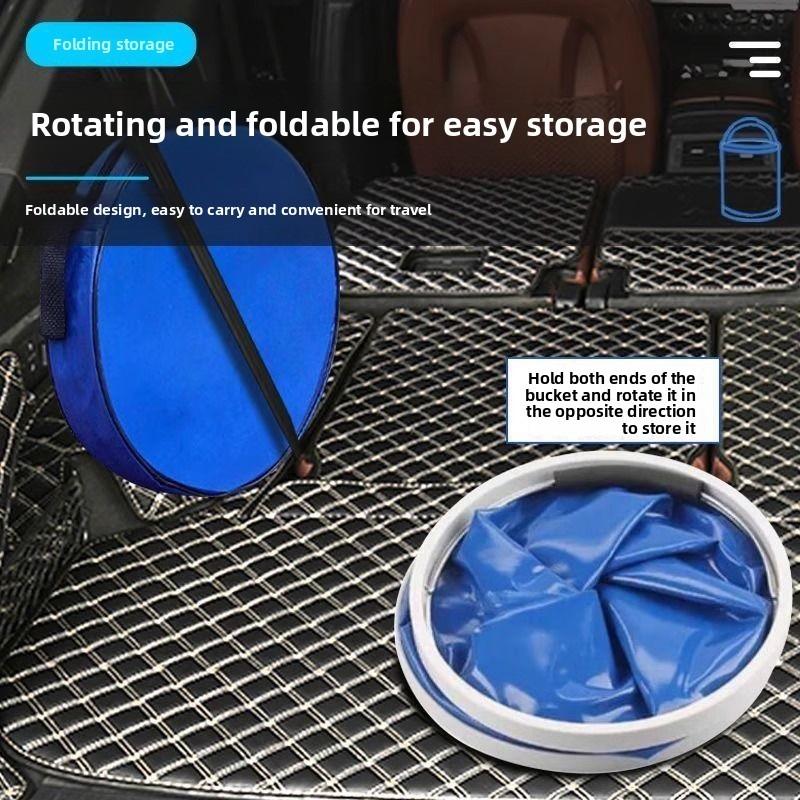 9/11/13L Car Folding Bucket Oxford Cloth Car Washing Buckets Portable Folding Bucket Multifunctional Waterproof