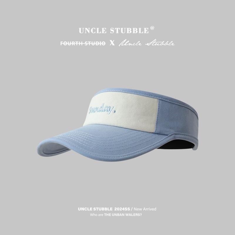 

Unisex outdoor sports visor hat, fashionable color-blocking topless baseball cap, versatile for students, spring and summer sun protection hat, синій