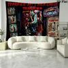 Terrifier Horror Wall Tapestry Aesthetic Wall Hanging Printed Fabric Blanket Decorative Tapestries for Bedroom Living Room Home Decor