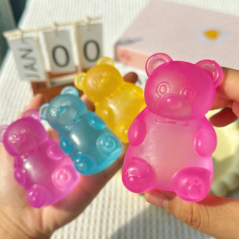 Fidget Björn Leksak Squishys Glitter Gummybjörn Litet Sött Djur Anti Stress Fidget Splat Avslappnande Vent Klämleksak