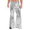 S-3XL Men's 70s Disco Pants Shiny Metallic Sequins, Hippie Vintage Bell Bottoms Flared Pants for Dance Party & Nightclub