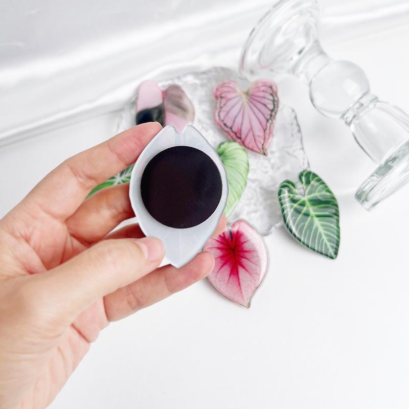 8pcs New Popular Plant Leaves Acrylicre Frigerator Magnets Decorative Patchacrylic Simulation of Green Leaves For Plant Hobbyist