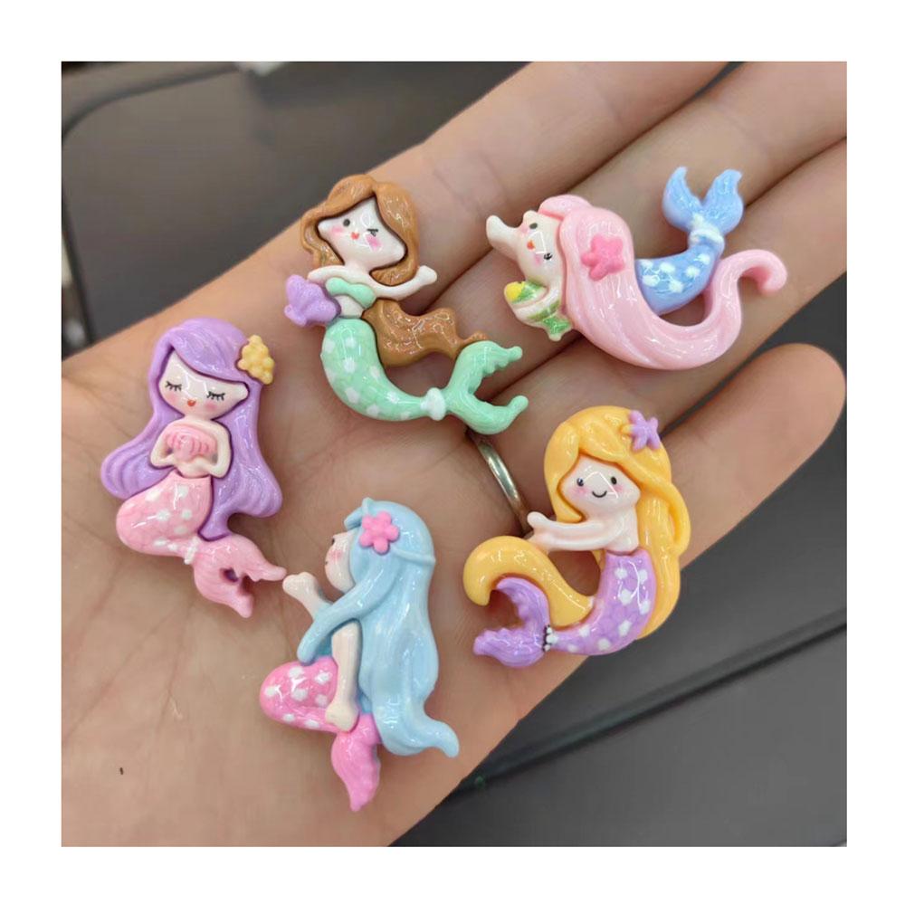New Hot Sale Resin Mermaid Flatback Jewelry Decorations Girl Charms Fit Hair Clips Pendants Earring Making Accessoires