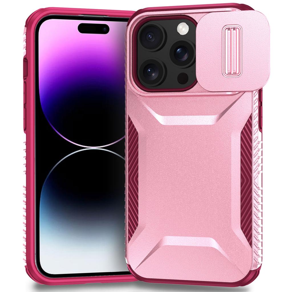 For iPhone 14 Pro Case TPU+PC Phone Cover with Sliding Lens Protection