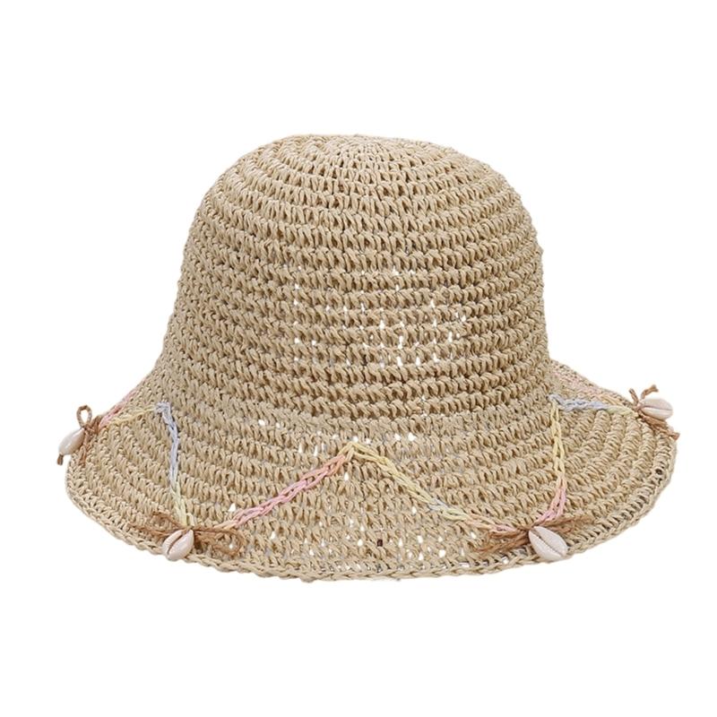 

Fashionable Shell Straw Victorian Hat For Women Beach Outdoor Elegant Bows M