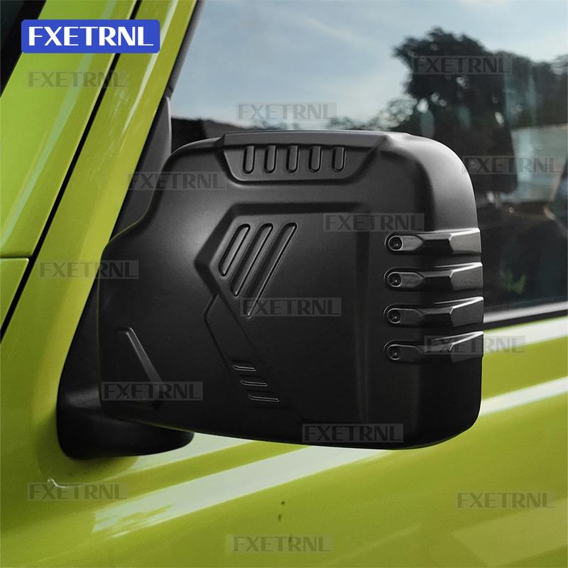 For Suzuki Jimny JB64 JB74 2018 2019 2020 2021 2022 2023 2024 2025 Matte black Car Rearview Mirror Trim Cover LHD RHD ABS 1Pair
