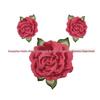 Elegant Retro Red Floral Embroidery Applique for Hanfu & Qipao - No Adhesive
