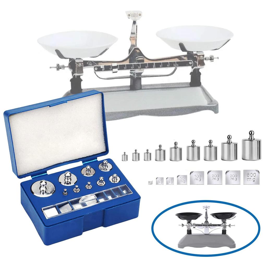 200g Set Steel Chrome Plated 10mg 100g Student Set Weight 17 Piece Set
