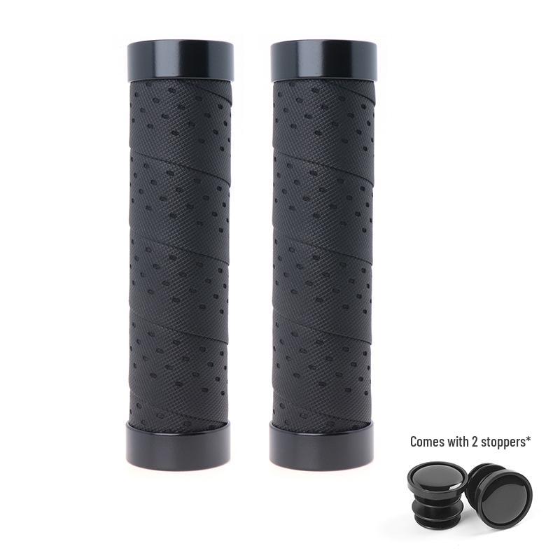 Anti-Slip Mountain Bike Handlebar Grips - Lock-On, Sweat-Absorbing Cycling Accessories with PU Material Tape