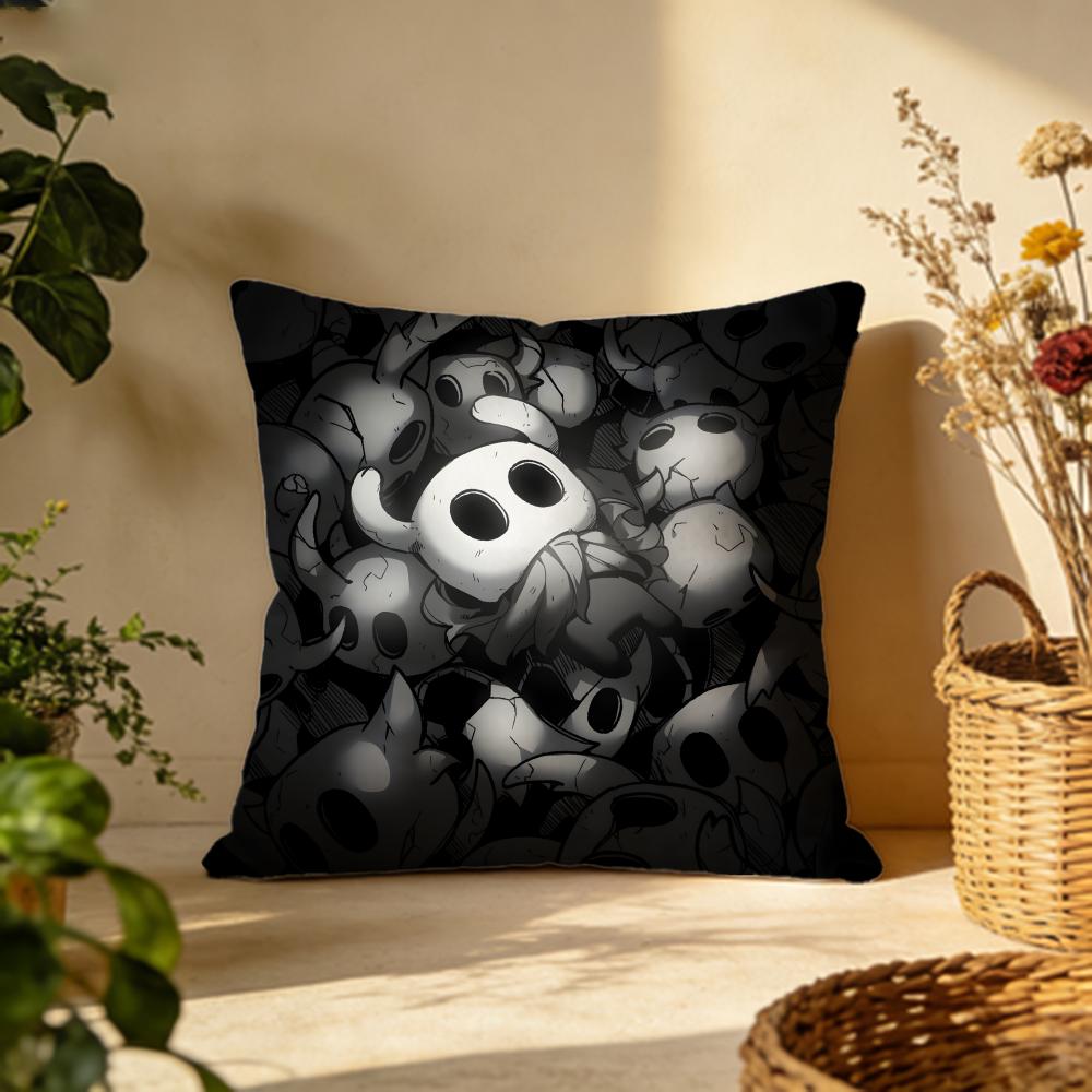 Stylish HHollow Knightes Cushion Cover Versatile DoubleSided Pillow Case Fit for Sofa Bed Car Daily Decor