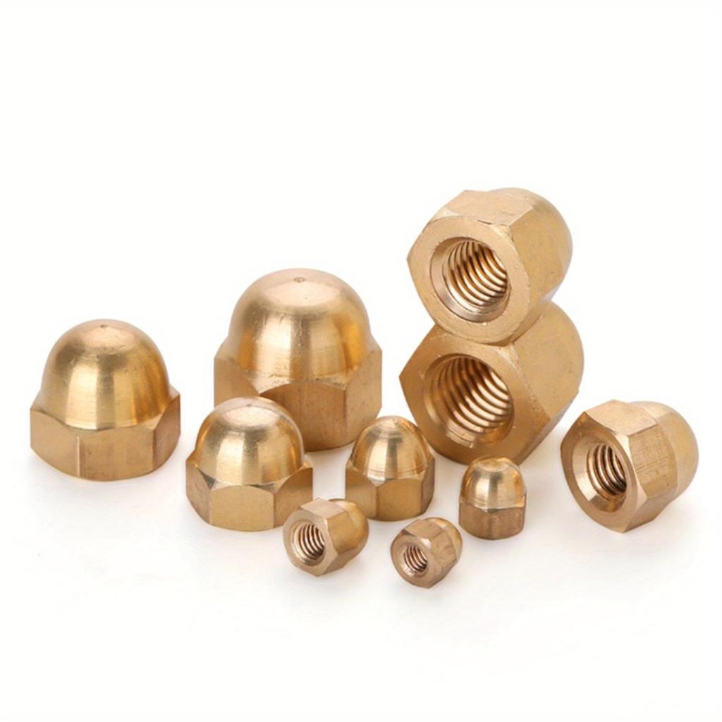 Decorative Brass Dome Head Cap Nuts - M3 To M14 Sizes, Polished Finish Hex Acorn Cover Nuts for Enhanced Fastening