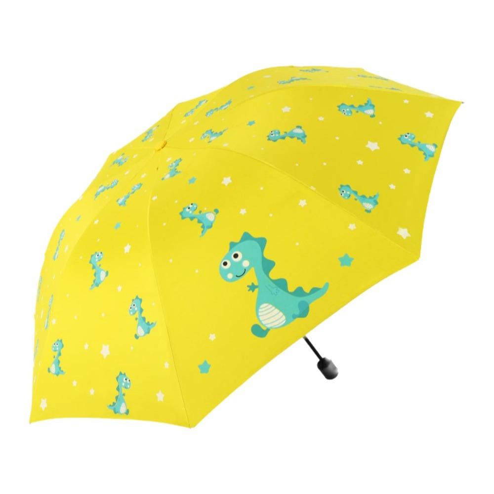 Frischer Stil Niedlicher Cartoon Manueller Regenschirm Leicht Tragbarer Faltregenschirm Winddichter Regenschirm Outdoor