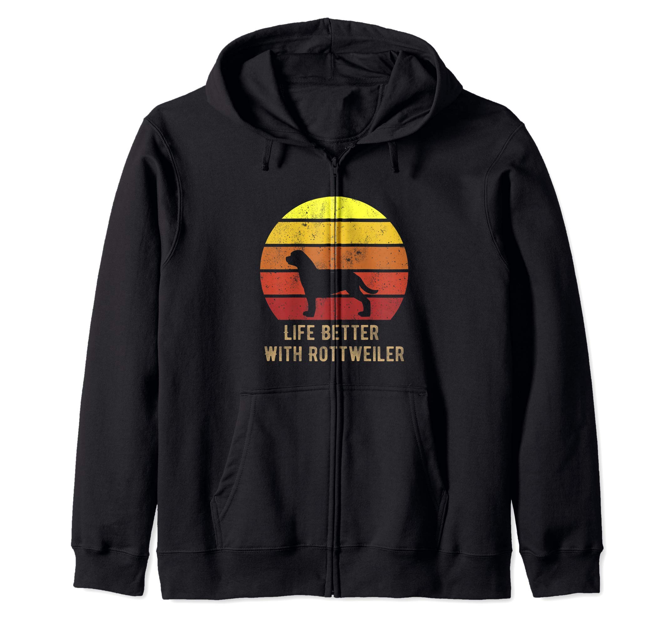 

Life Better With Rottweiler Funny Rottweiler Dog Mom Dad Zip Hoodie чёрный