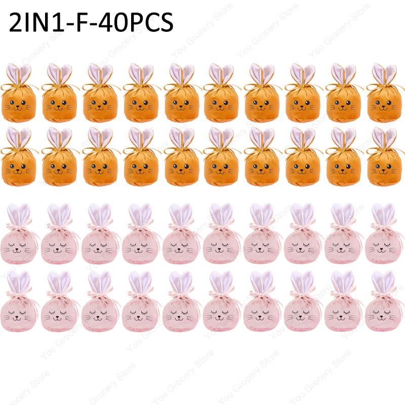 Ears Lucky Bag Easter Gift Bag Rabbit Smiling Face Hot Stamping Craft Wedding Candy Bag Wedding Candy Box Party