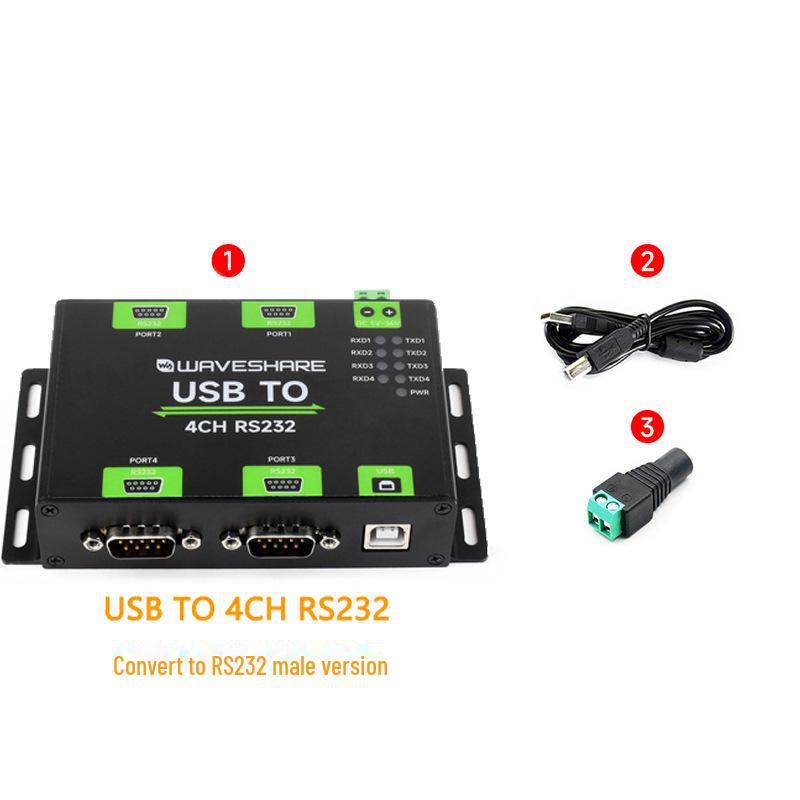 

Промисловий USB-конвертер на 4 порти RS232 з FT4232HL