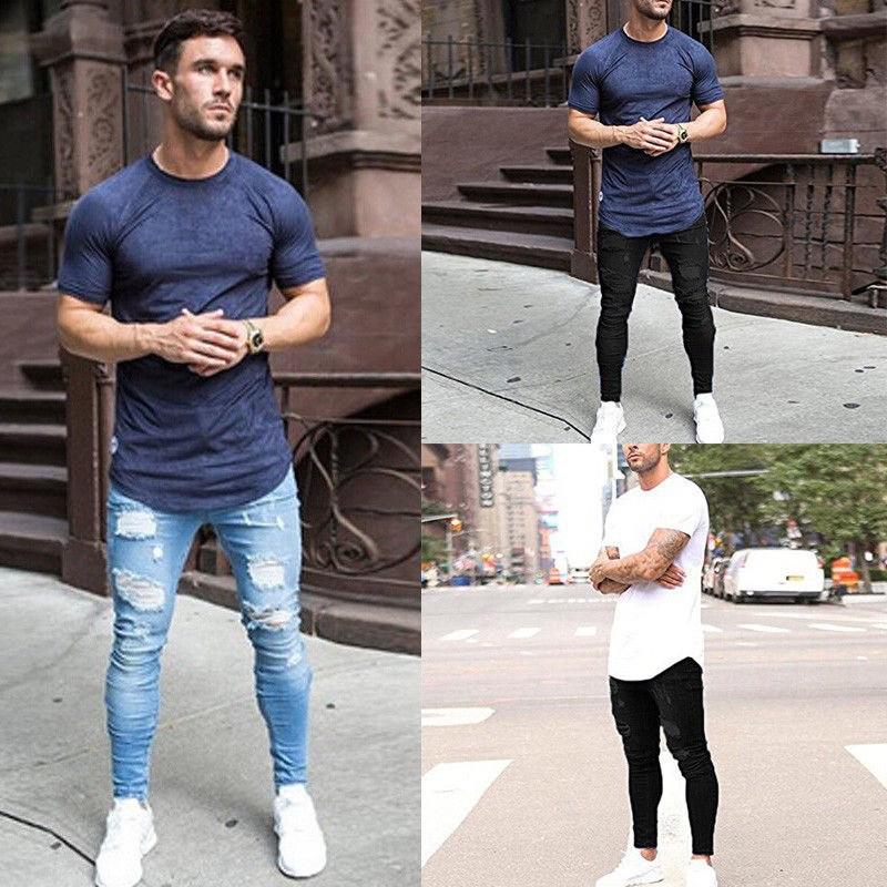 Men's Ripped Skinny Jeans - European & American Style Fashion