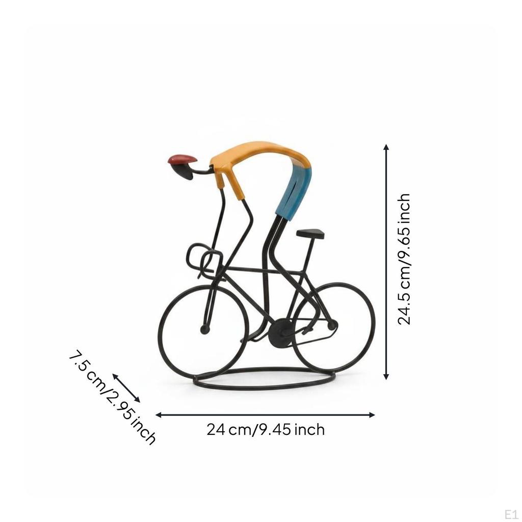 Fahrrad Statue Nordisches Design Abstrakte Fahrradskulptur Retro-Aussehen Metall Dekor für Wohnzimmer