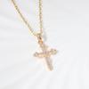 Golden Zirconia Arrow Cross Pendant Necklace, Dainty Jewelry for Women