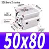 SDA Mini Pneumatic Cylinder, High Thrust, Thin Type, Bore Sizes 20/25/32/40/50