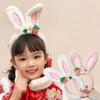 2024 New Plush Rabbit Ear Hair Hoop Bunny Ears Headband Theme Party Stage Performance Easter Headdress Cosplay Costum