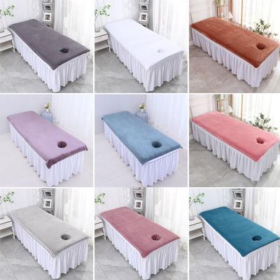 1PC SPA Massage Bed Cover Beauty Salon Bed Sheets Solid Color Bedspread Thickened Velvet Towel