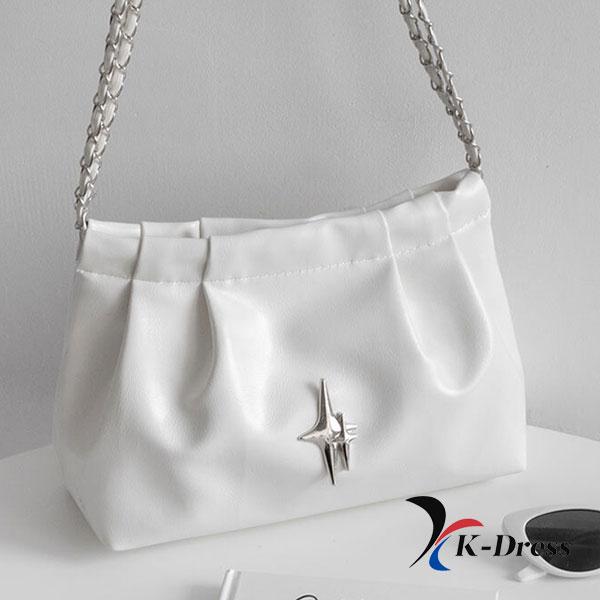 Shirring Chain Square Shoulder Bag (3 Colors)