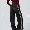 Women's Retro Side Stripe Baggy Wide Leg Jeans, Trendy Double Stripe Long Denim Pants for Casual Street