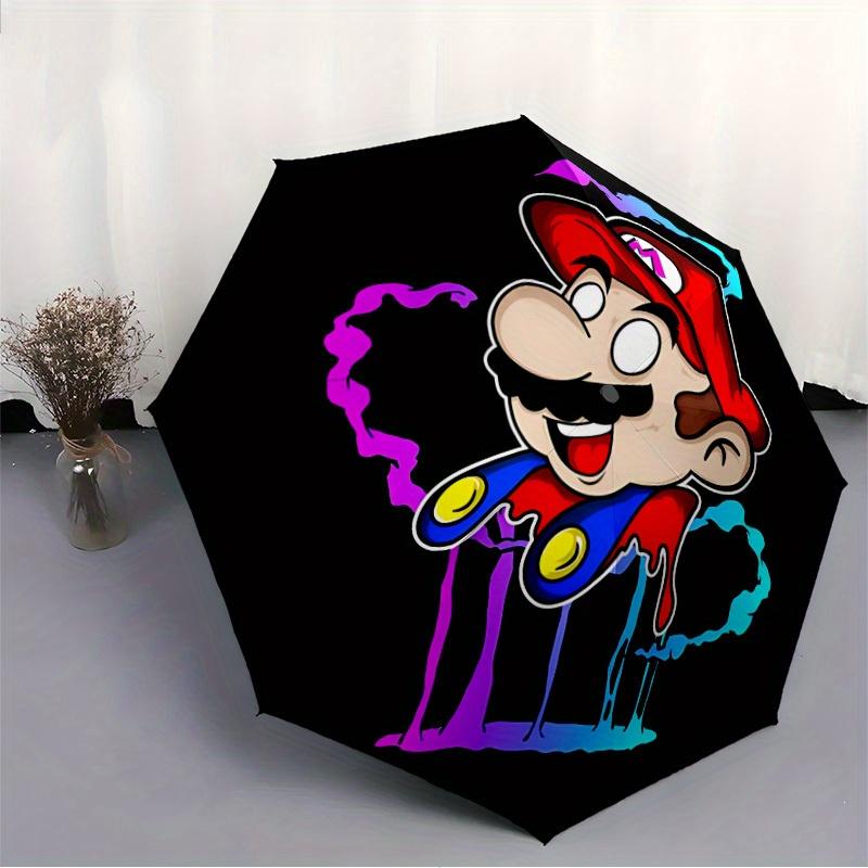 1pc Mario Automatic Open/close Folding Portable Umbrella with 8-Rib Structure for Women/Men, All-Season Use a0901055