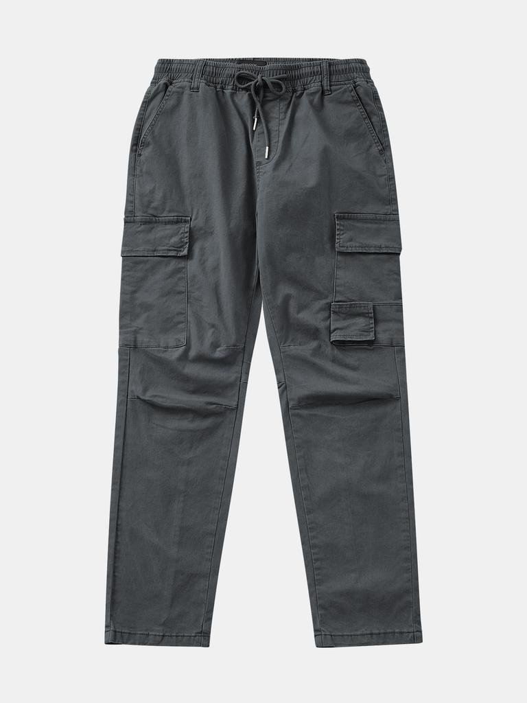IKALOOK Regular Fit Spandex Chino Cargo Pants Dpt152