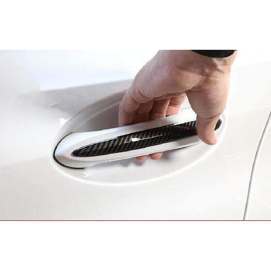 Cover Trim Exterior Side Door Handle For BMW 5 Series ABS Carbon Fiber 2018~2022