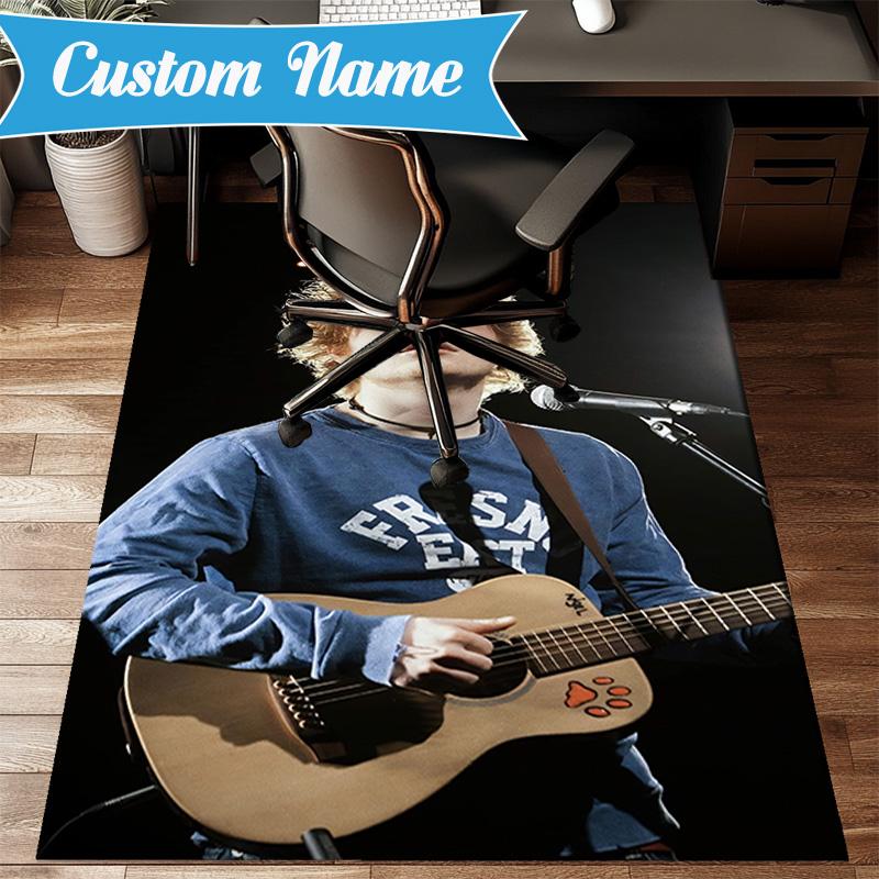 Tappeto Musicale Personalizzato Ed Sheeran Tappeto da Gioco, Tappetino per Camera da Letto Soggiorno Ingresso Tappeto, Idea Arredamento Casa Regalo per Natale Compleanno
