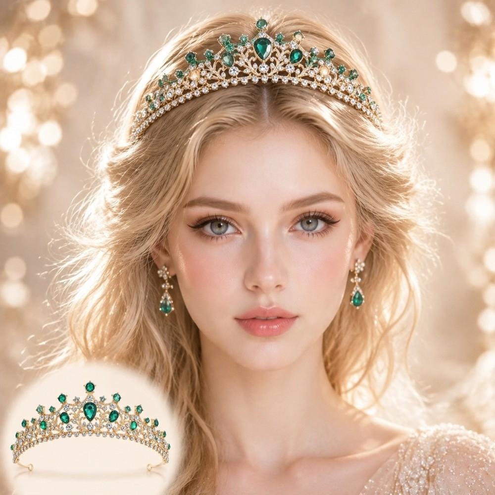 Baroque Style Princess Headband Gold Plated Bridal Tiara Fairy Rhinestone Headband  Pageant