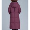 Weinrot Langer Daunenmantel Damen Winter Dick Warm Gesteppt Baumwolljacke Mit Kapuze Locker Oberbekleidung