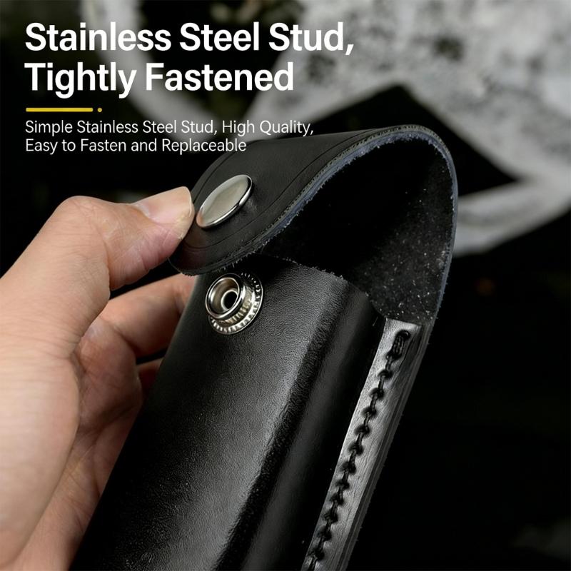 Handcrafted Leather Cutter Sheath Cutter Holder For Compacts Fixed Blade Outdoor Hand Stitched Water Resistant Design