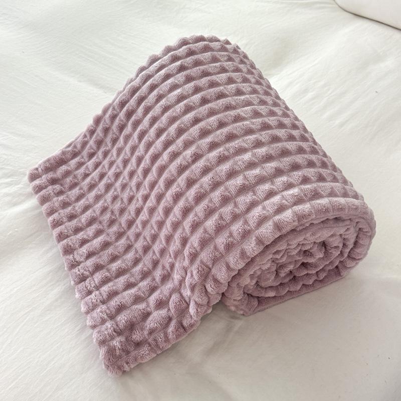 All-season Bedroom Throw Blanket Thickened Cut Flower Imitation Rabbit Plush Blanket Soft and Comfortable Home Sofa Blanket