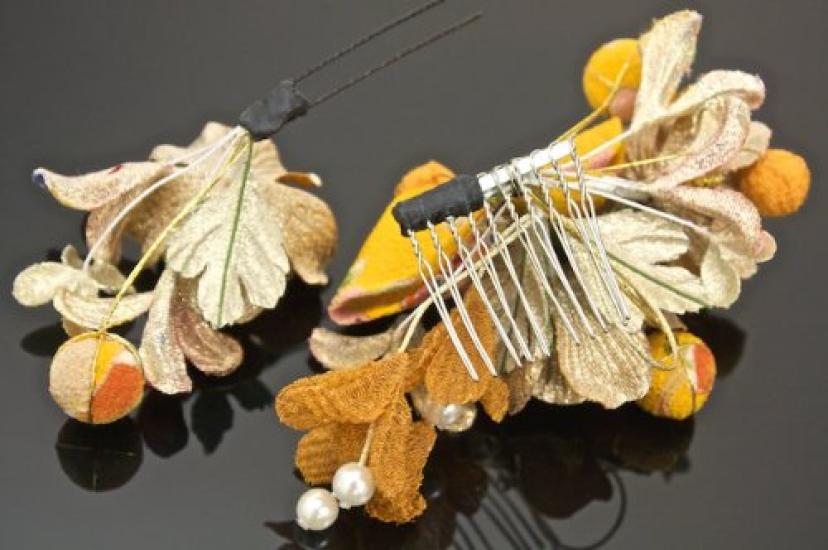 SOUBIEN Hair Graduation Floral and Japanese Graduation Japanese Clothing Ornaments, Coming-of-Age Ceremony, Ceremony, 2-Piece Set, Pattern, Ribbon,