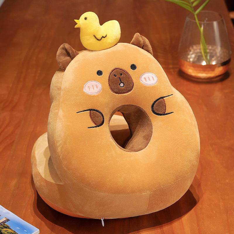 Nový plyšový polštář Capybara na spaní Kreslený polštář Capibara pro kancelářskou židli Pas Opěrka zad Pohovka Domácí dekorace Dárky