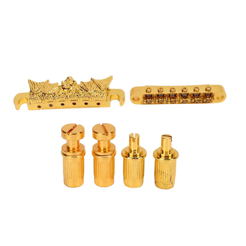 Guitar Bridge Tailpiece Roller Saddle Height Adjustable Beautiful Gold Roller Saddle Bridge