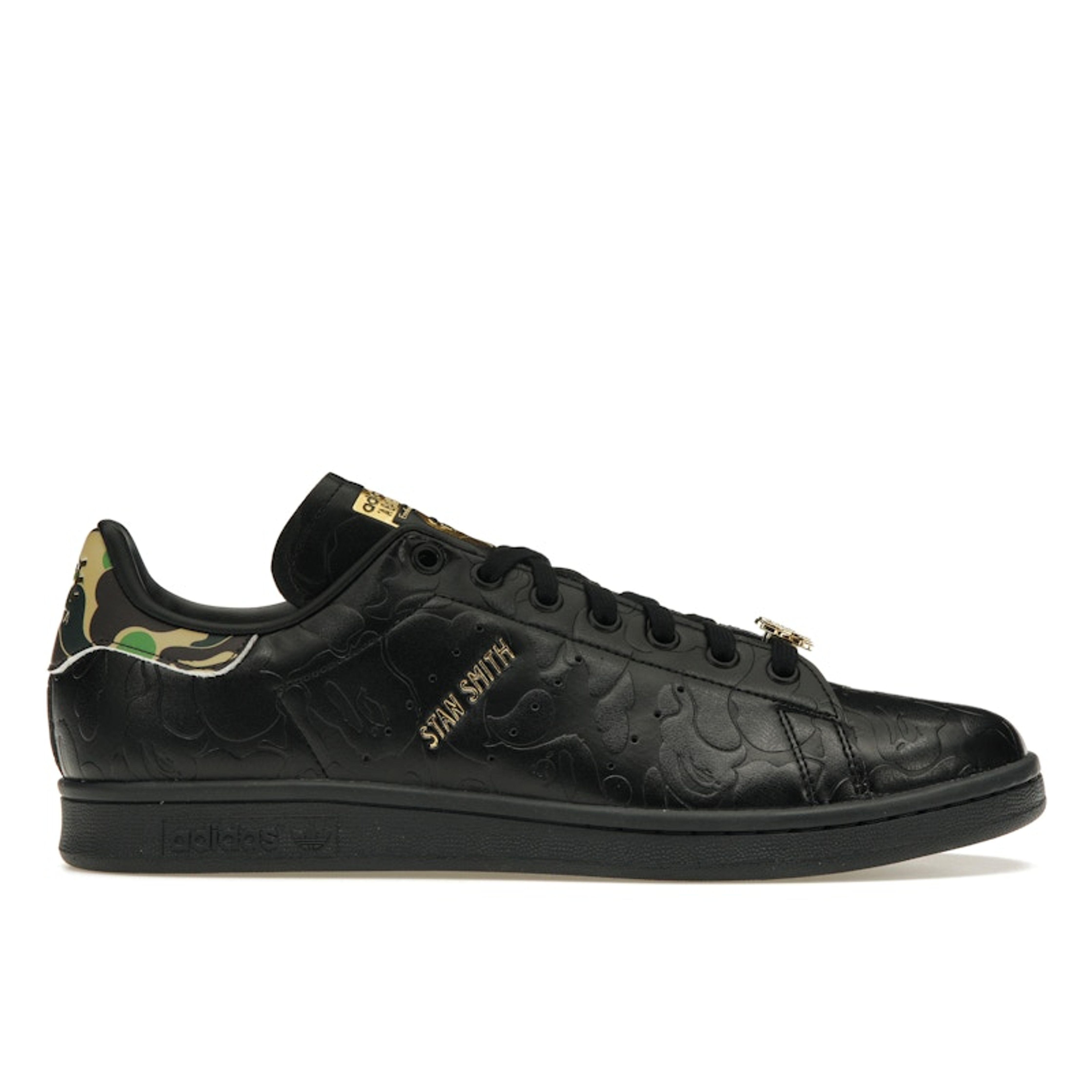 BAPE x adidas Stan Smith 30° Anniversario - Sneakers da Uomo Nere Core-Black Gold-Metallic IG1116 cm