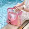 Storage Bag Beach Tote Bag PVC Travel Shoulder Bag Portable Transparent Mesh Bag  Washing