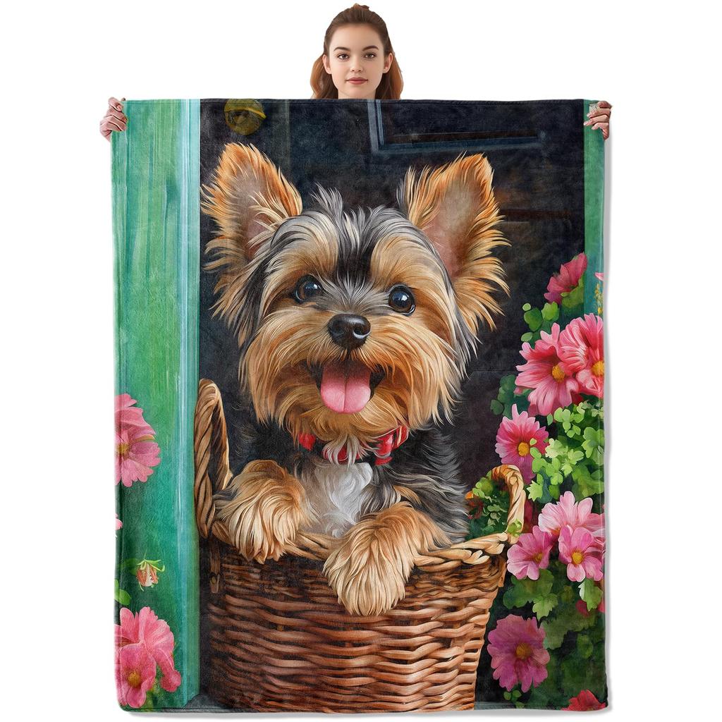 West Highland Terrier Terrier Fleece Blanket Cute Westies Dog Throw Blanket Super Soft Warm Flannel Blanket for Couch Bed Decor