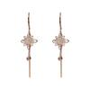 Zircon Flower Tassel Earrings, Korean Style, S925 Silver Needle, Slim Face Design