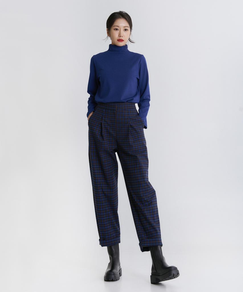 Peulleio Check Pants _ Blue