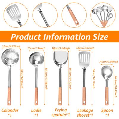 5/10 Pcs Stainless Steel Cooking Utensil Set Heat Resistant Easy Cleaning Kitchen Gadget for Home Restaurant Cooking Accessories