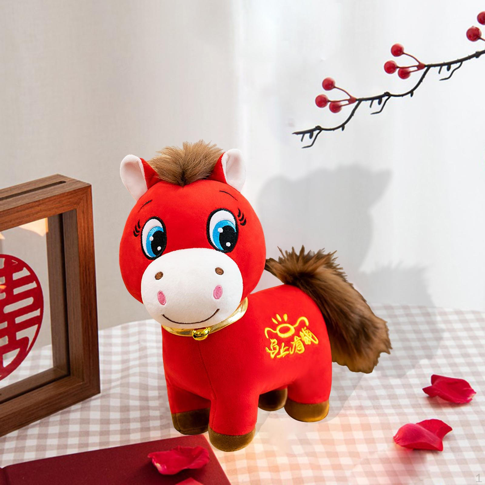 

Horse 2026, Chinese Year Decoration, Adorable , Stuffed Animal for The Office, Parties, Home Or 14cm Smile Face