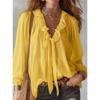 Fashionable Women's V-neck Loose Shirt Tops