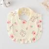 Ruffle Baby Drool Bibs: Pure Cotton Printed Lace Bibs