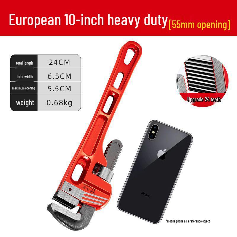 German Style Heavy Duty Pipe Wrench and Universal Water Pump Pliers – Large Opening, High Hardness for Plumbing Installation